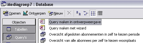 Een query maken in de ontwerpweergave