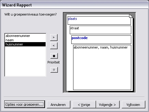 Gegevens kunnen op verschillende manieren in een rapport worden gegroepeerd
