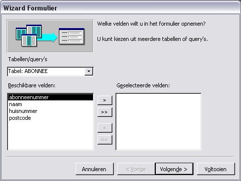 Velden uit verschillende tabellen en query's op het formulier plaatsen