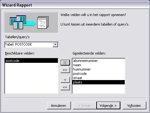 Velden uit verschillende tabellen en query's op het rapport plaatsen