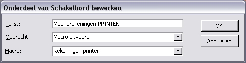 Het menu onderdeel 'Rekeningen PRINTEN'