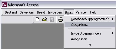 Het hoofdschakelbord automatisch laten verschijnen bij het openen van de database