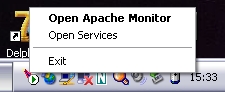 Klik op het icoon om de Apache Service Monitor te openen