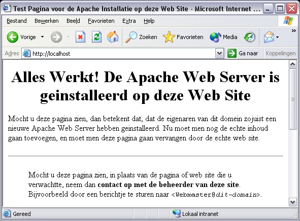 De Apache webserver werkt