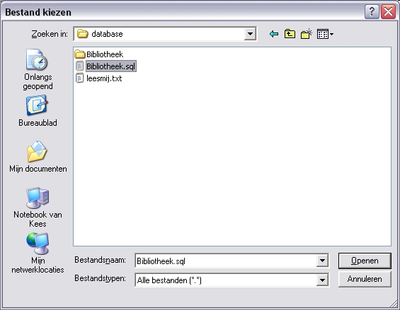 Het script Bibliotheek.sql staat op de cd-rom