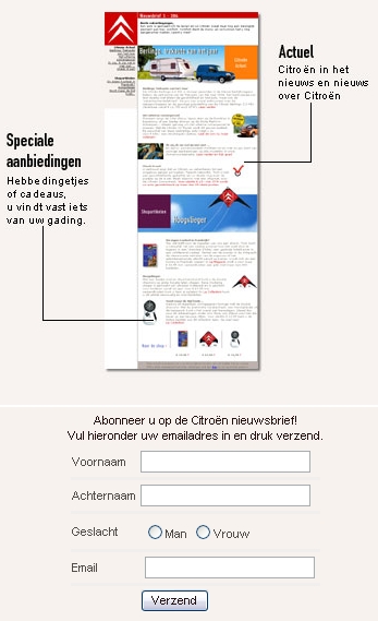 Het invulformulier op de Citron site